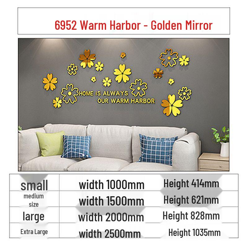 Self-Adhesive 3D Acrylic Wall Stickers for Living Room and Bedroom Decor