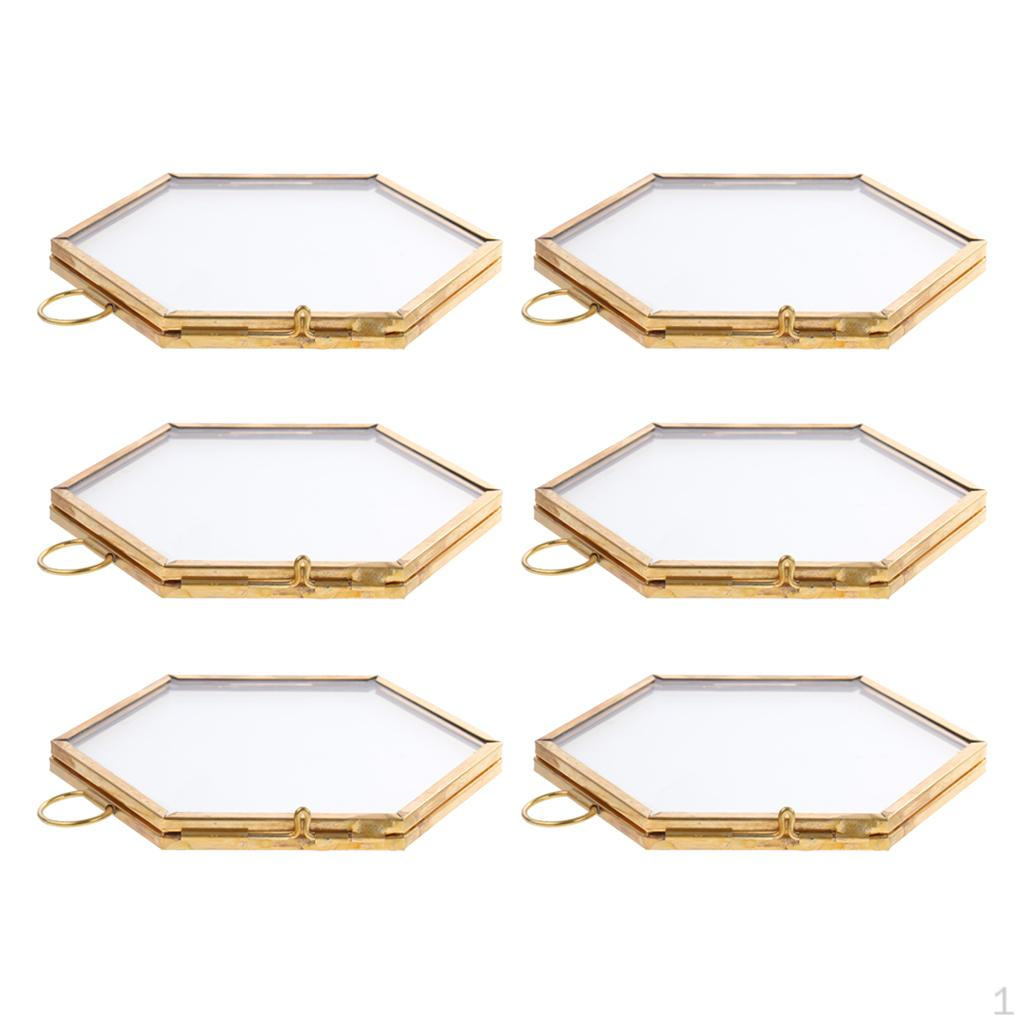 

6xVintage Style Hexagon Picture Photo Hanging Golden