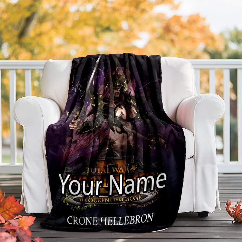 Custom Name Total War Warhammer Theme Printed Blanket - Perfect for Couch, Bed, Travel & Outdoor Use | Machine Washable, Cozy & Durable.