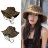 Oversized Brims Sun Hat Vintage Wide Trim Leopard Design Hat Outdoor Activities Casual Daily Wear For Men Women