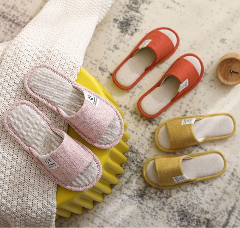 CHFUDUO Cute Nordic Style House Set of for and Stylish Indoor for Rooms and and Winter Japanese Shoe Slippers, 4, Guests, Women's Men's, Washable,