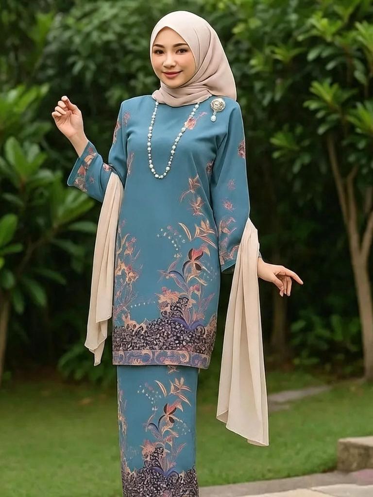 New! Exclusive Batik Kurung XS-4XL Raya 2026 Modern Style Muslimah Blouses for Family Gatherings and Daily Celebrations