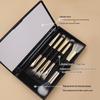 5-Piece Double-Ended Eyeshadow and Eyeliner Brush Set with Mirror