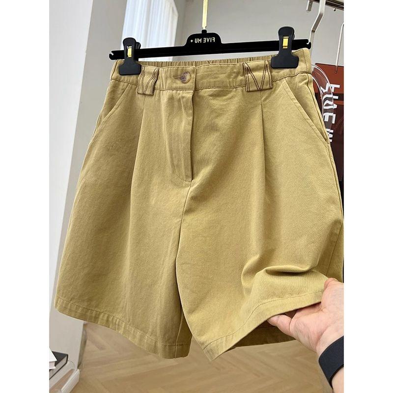 Plus Size High-Waisted Retro Casual Cargo Shorts for Women - Summer Stylish Loose Wide-Leg Pants 