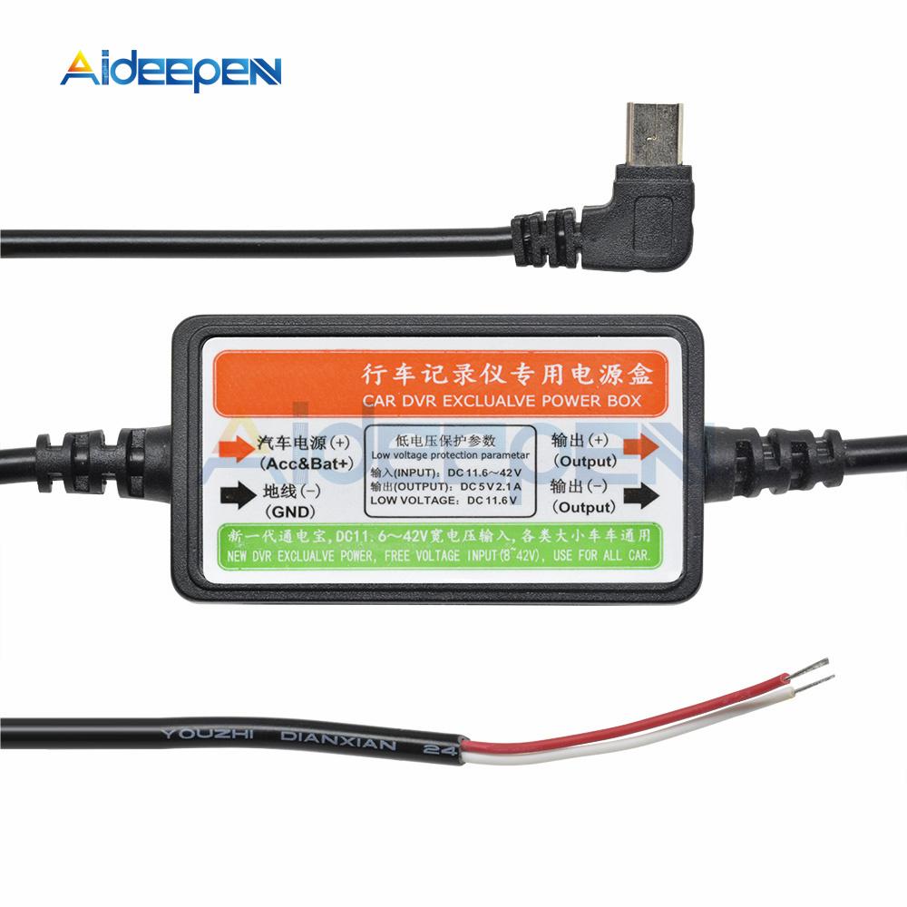 

DVR Power Cord Low Voltage Protection 12V To 5V Mini USB Power Cable Car Charger Power For Car Video Recorder Parking Monitoring