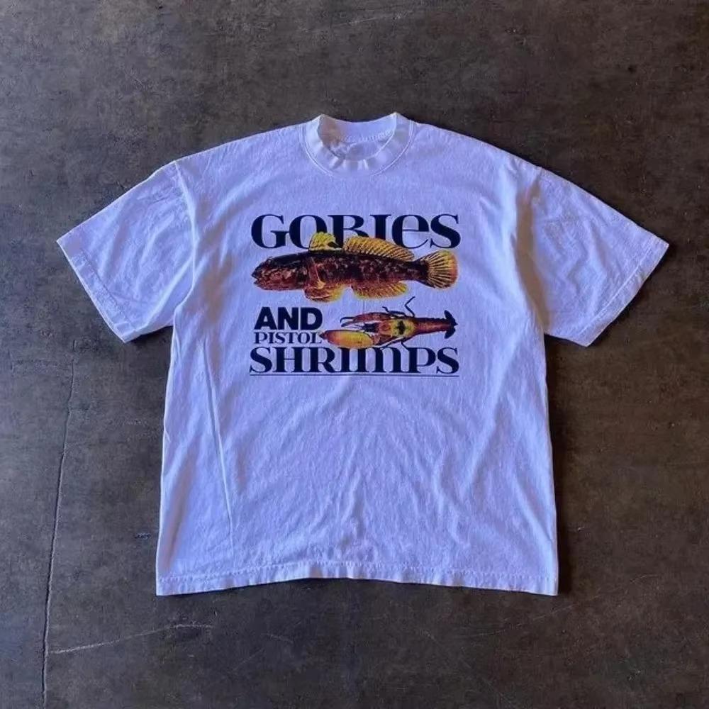 Men Vintage Harajuku Cotton Oversized Tshirt Street Summer Letter Short Sleeve Tee Hip Hop Women T-shirt Y2k Clothing Cut Top