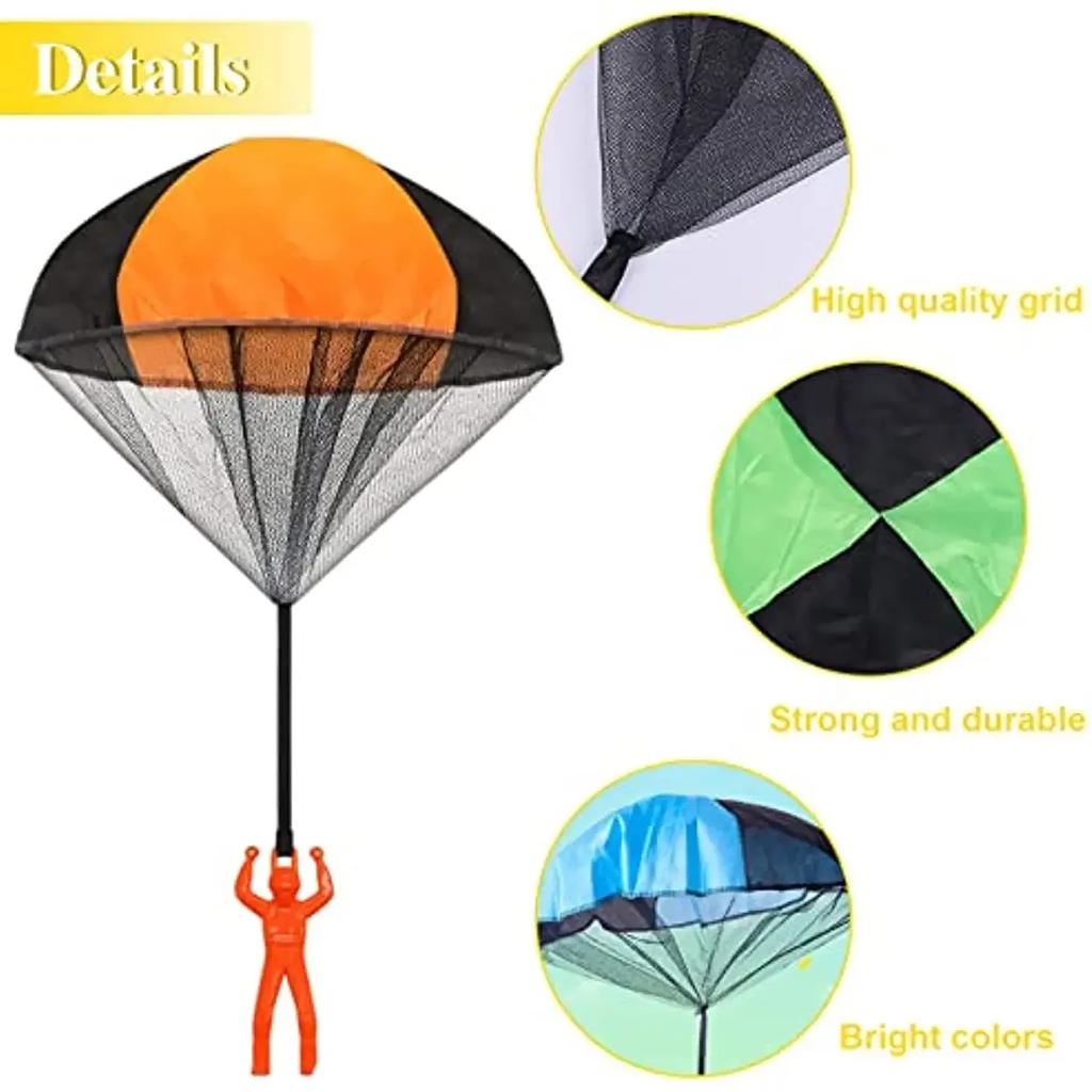 Funny Outdoor Kids Hand Throwing Parachute Toy  Game with Mini Soldier Toys for Children Fly Parachute Sport Educational Games