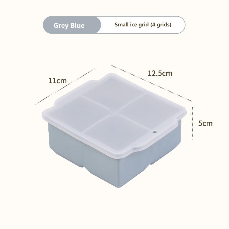 4/6/8 Grid Ice Cube Tray Silicone Ice Cube Moulds  Pot Base Packaging Box With/Without Lids Reusable Square Ice Cube Mould