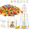 100Pcs/Set Straw Constructor Toys Building Toys Straws And Connectors Building Sets Colorful Motor Skills Educational Toy Gift