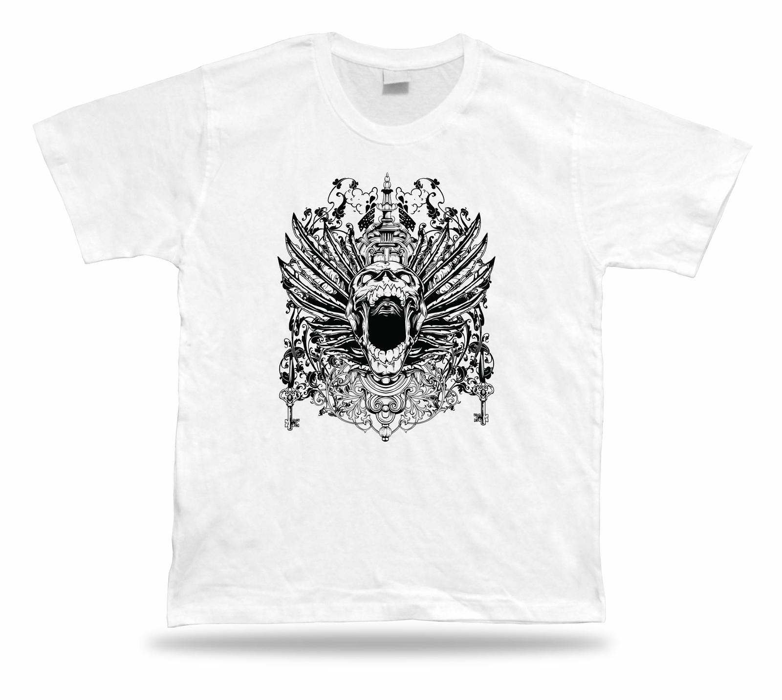 

Tshirt Tee Shirt Birthday Gift Idea Winged Skull Scream Creepy Evil Gothic Retro 5XL різнокольоровий