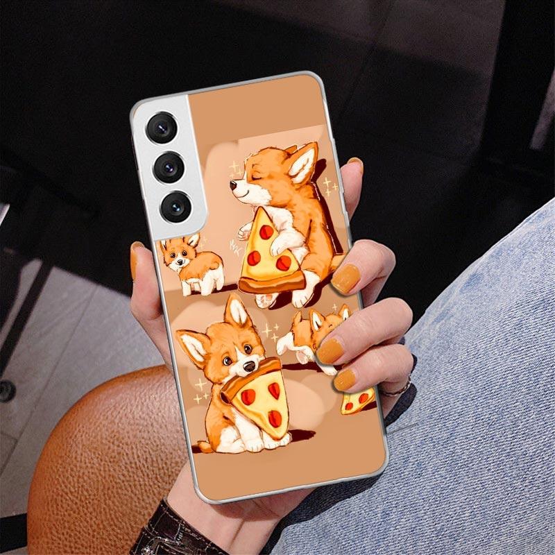 Cartoon Corgi Cute Dog Phone Case For Samsung Galaxy S24 S25 Edge S26 Ultra S23 S22 S21 Plus S20 FE + Personalized Print Cover G
