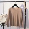 Shiny and Glittering Thin Sweater for Women Loose Knitted Sweater for Autumn Round-neck Pullover Long-sleeved Top