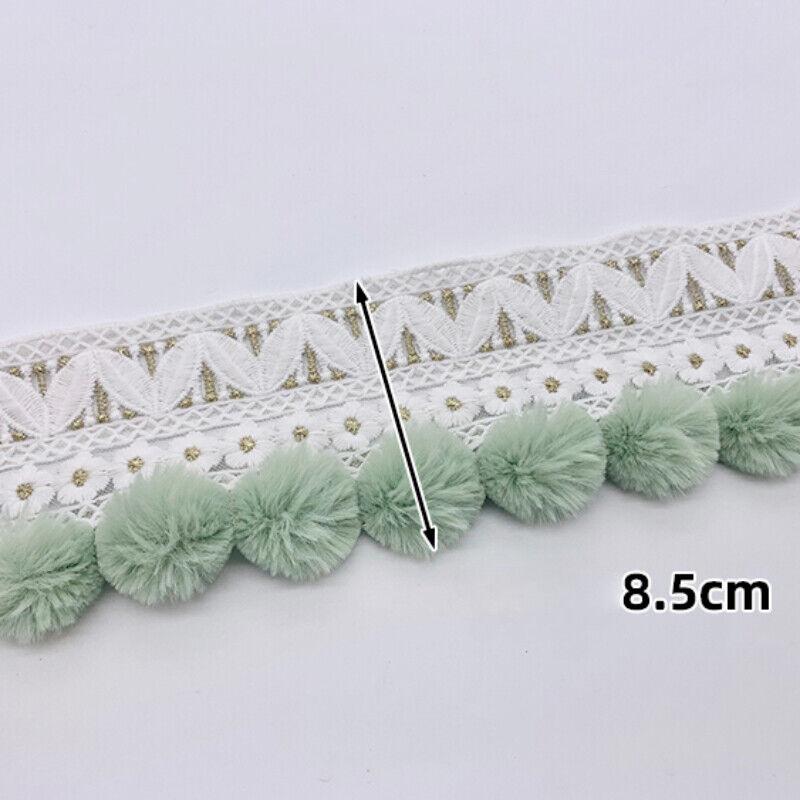 2/4/6 Meter Pompon Kugel Quaste Fransen Spitze Besatz Band Applikation Stoffbesatz Kante Vorhang Sofa Deko DIY Polsterung