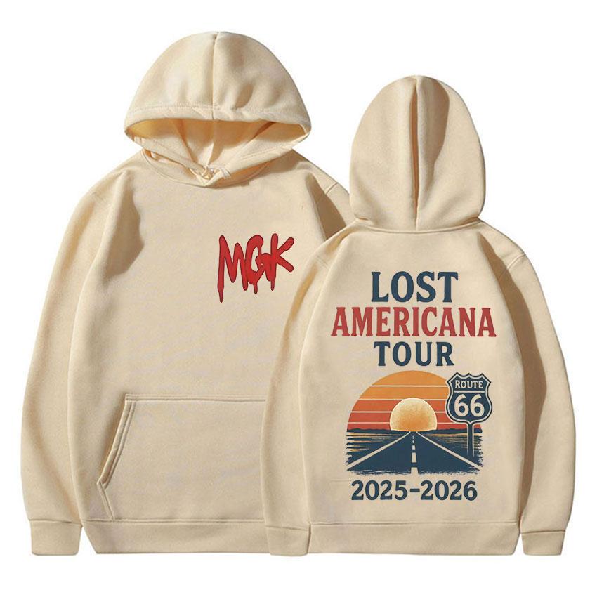 

MGK Lost Americana Tour 2025-2026 Merch Hoody Mens Women Vintage Oversized Sweatshirt Cozy High Quality Fleece Hoodie Streetwear 2XL