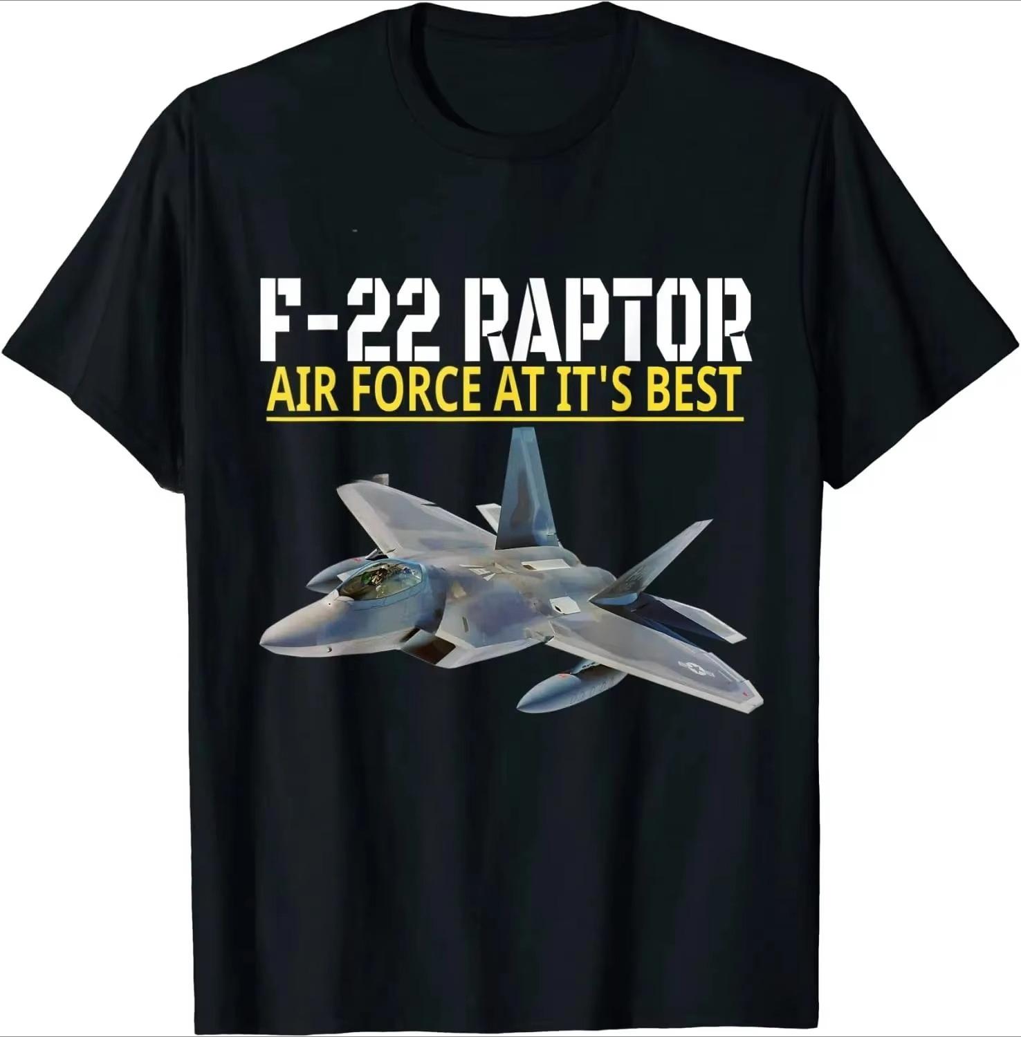 

Футболка с принтом истребителя-бомбардировщика ВВС F-22 Raptor, тактический стелс-истребитель, новая, хлопковая, повседневная, для мужчин, унисекс, модная, для фитнеса L