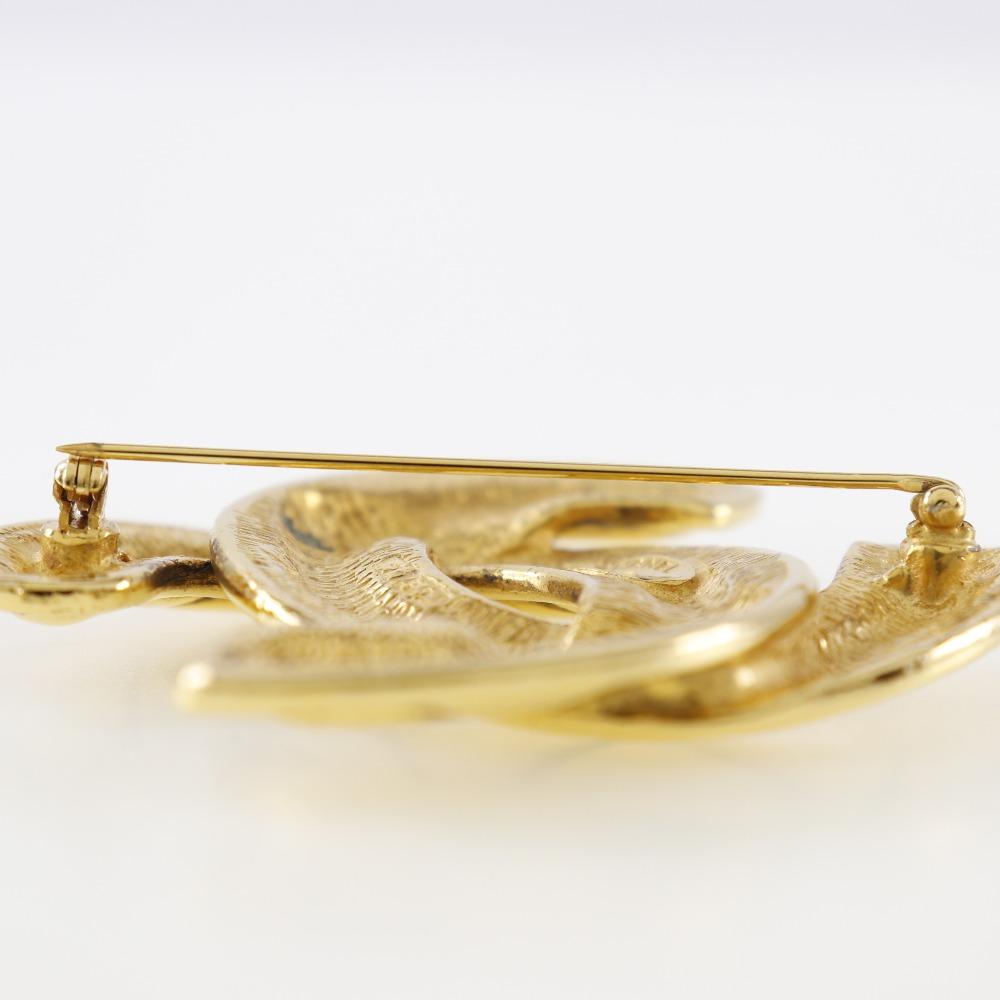 Chanel COCO Mark Brooch Matelasse Plated Gold 34.3g Women Used