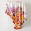 Shawl Imitated Silk Square Scarf Women Floral Print Satin Neck Head Scarf Summer Scarf Travel Comfortable
