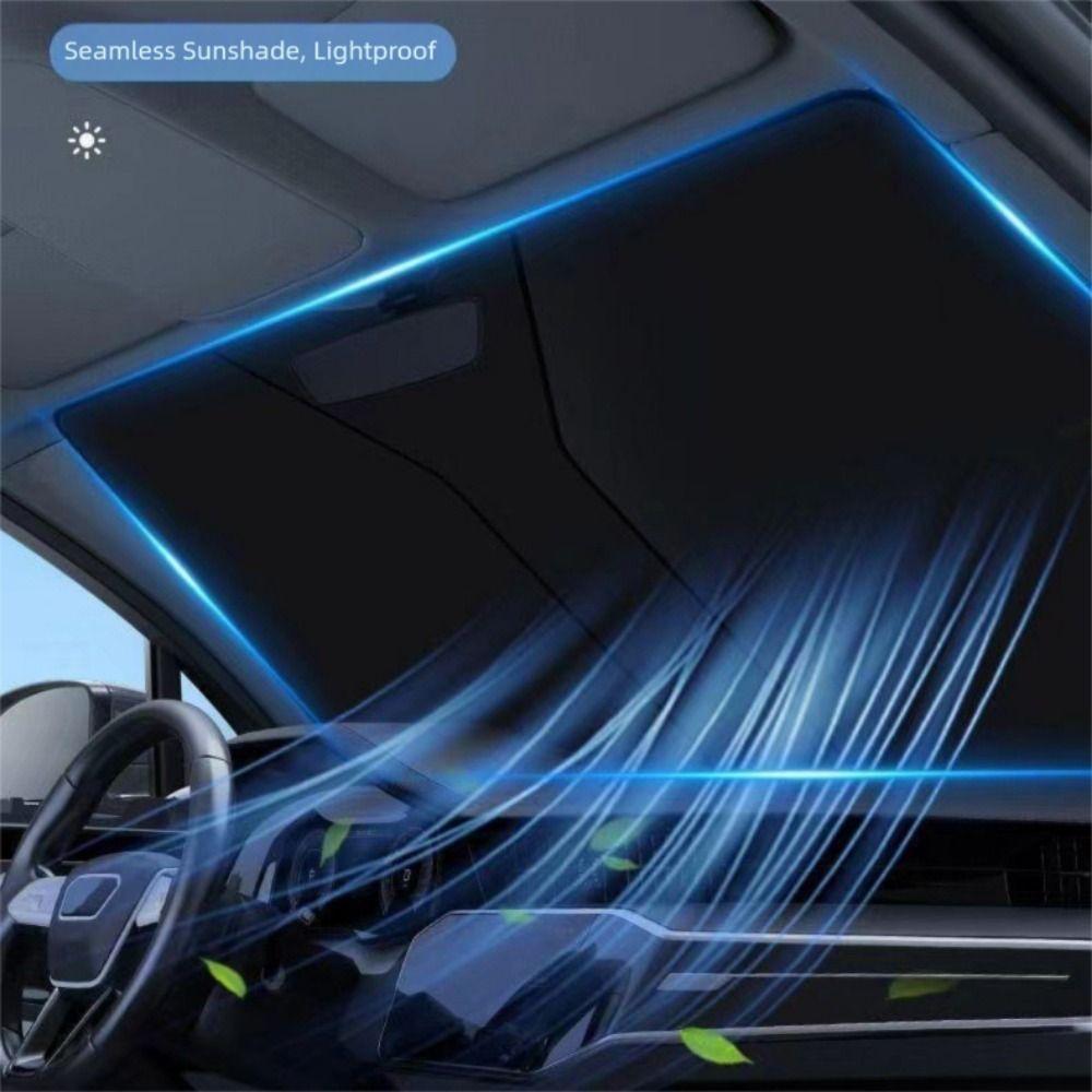 Titanium Silver Car Folding Sun Shade Foldable Car Front Window Sunshade  Car Interior Use