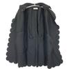 RED VALENTINO Black Wave Cut Double Breasted Poncho Coat coat 38 blackUsed