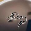 Minimalist Inverted Sword Four Pointed Star Dangle Earrings Unisex Personalized Hip Hop Neutral Ear Buckle