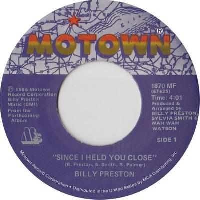 7inch Record BILLY PRESTON - Since I Held You Close 1870MF Motown 1989 US Soul/Funk Used