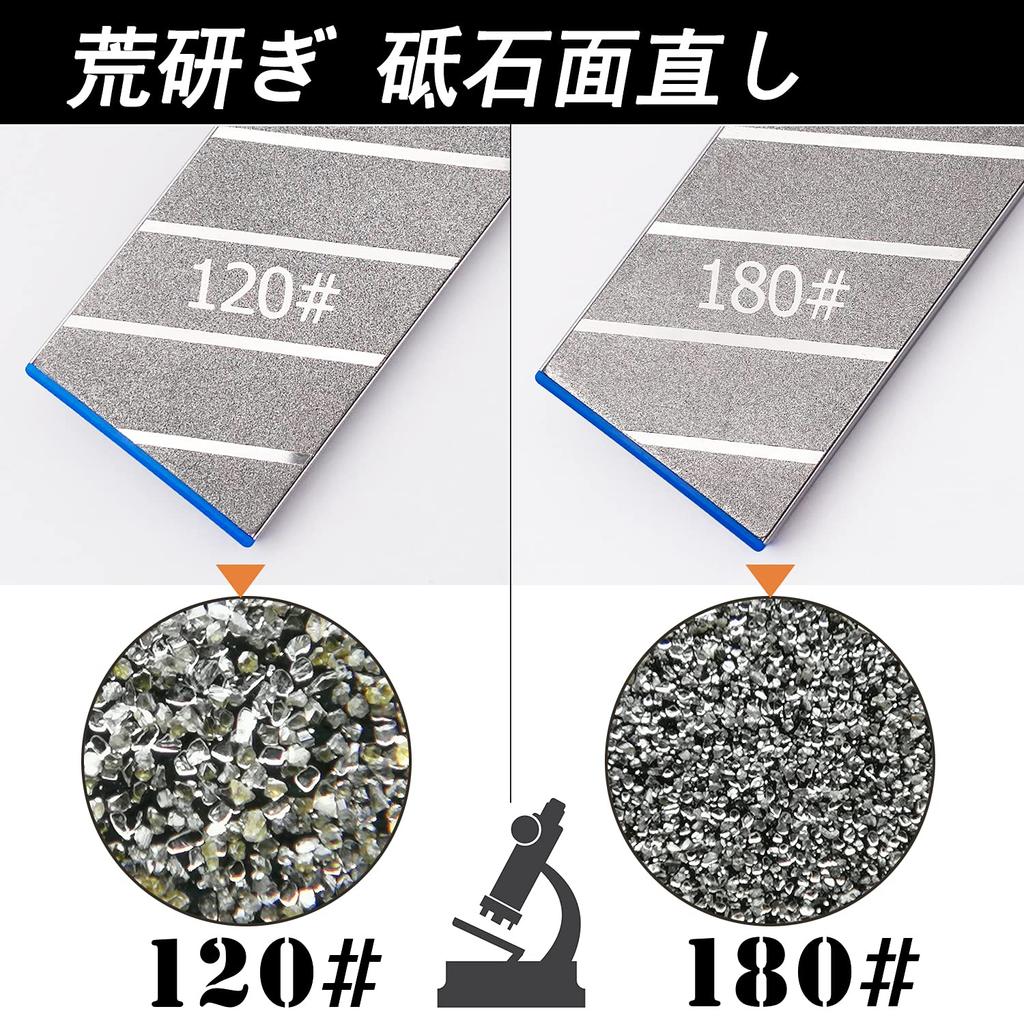 GOKEI Sharpening Stone Flattening Stone, Grit #180/#120, Aluminum Base, Diamond Sharpening Stone, Ceramic Sharpening Stone for Knife Sharpening and Co