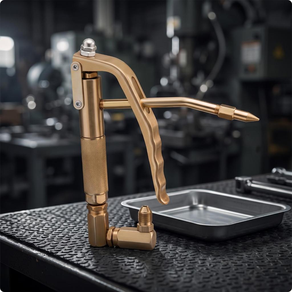Angled Oil Head with Nozzle | Professional, Heavy Duty, for Machinery Maintenance Universal Iron Gun