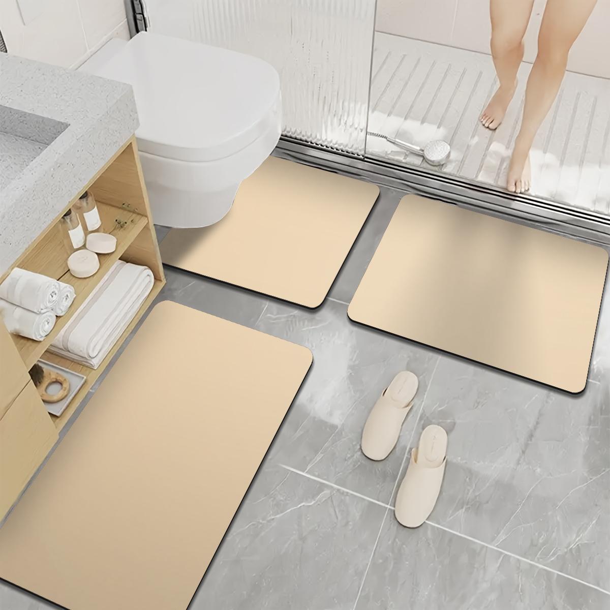 

Home bathroom three-piece set diatomaceous earth anti-slip mat toilet absorbent mat shower mat doormat 40x60 50x60 50x80cm абрикосовый