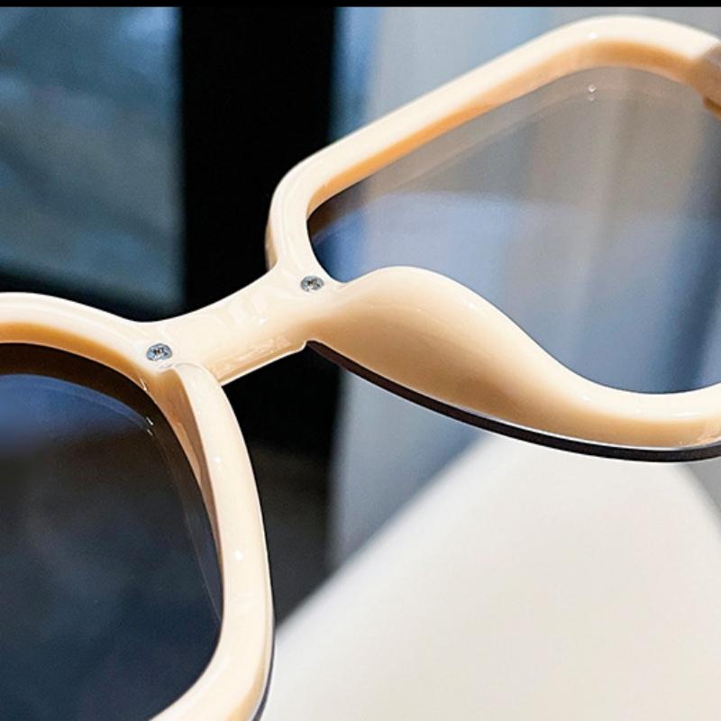 Modische quadratische Retro-Sonnenbrille für Damen, rahmenlose Sonnenbrille mit Farbverlauf, übergroße rahmenlose Sonnenbrille für Damen, geeignet zum Autofahren, UV400