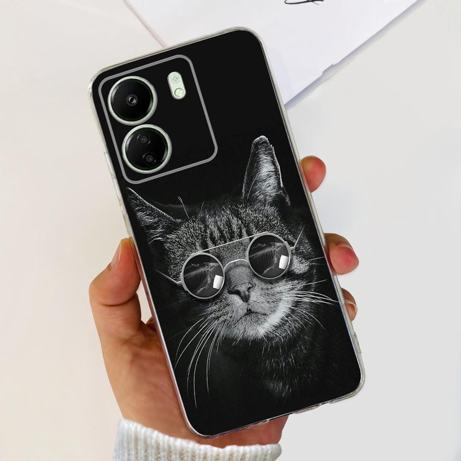 For Xiaomi Poco C65 Case Cute Cat Butterfly Cover Soft TPU Phone Case For Xiaomi Redmi 13C Redmi13C PocoC65 Fundas 6.74'' Bumper