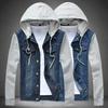 Chaqueta con capucha de mezclilla Chaqueta para hombre Talla grande Chaqueta de mezclilla