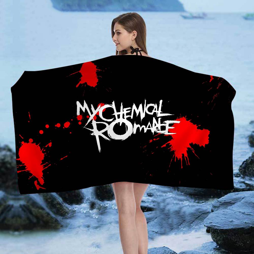 Classic Band M-My C-Chemical R-Romance Microfiber Printed Beach Towel Mountain Climbing Yoga Beach Swimming Running Absorbent