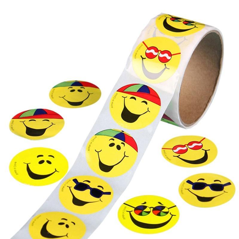 Emoji Sticker Pack 100pcs Mini Paper Stickers Smile Face Thumb Star School Teachers Rewards Sticker