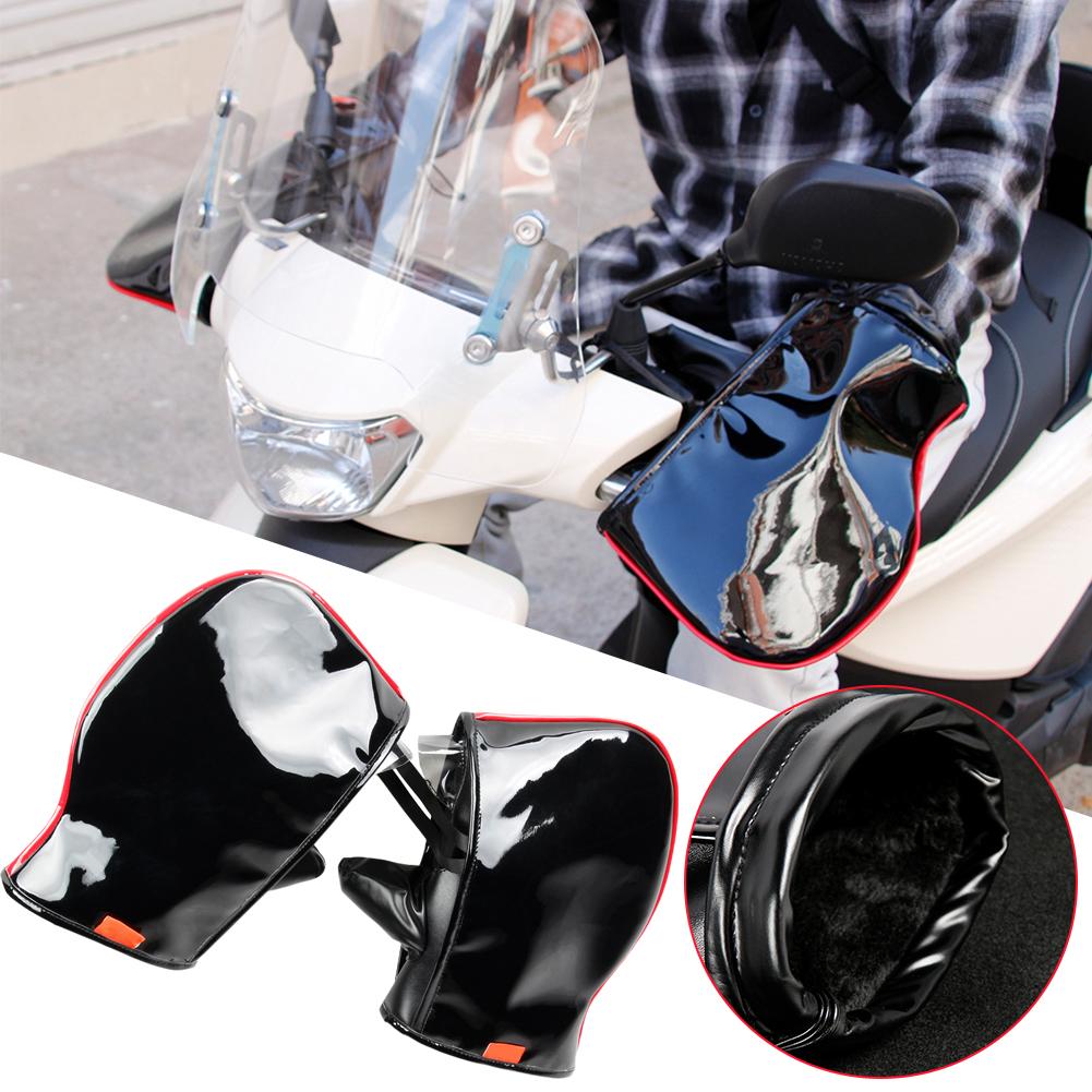 Winter Motorcycle Warm Waterproof Handlebar Muff General Handle Mirror Leather Tool Cover Windproof Scooter Stereo Electric