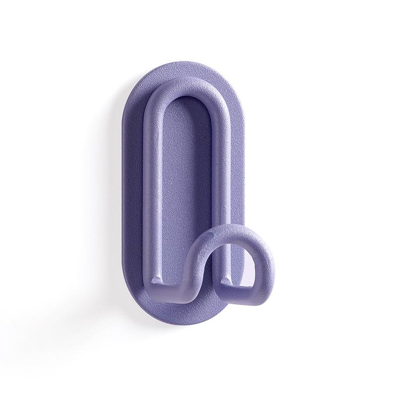 Pink Purple Wall Hook Punch-Free Bathroom Kitchen Storage Hook Door Hanger Self Bag Hat Rack Key Holder Hardware Hook Home Decor