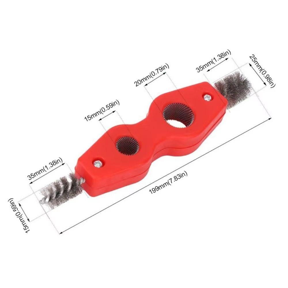 Double-headed 4 In 1 Copper Pipe Brush Reamer Copper Tube Polishing Tool Wire Brush  PVC Pipe