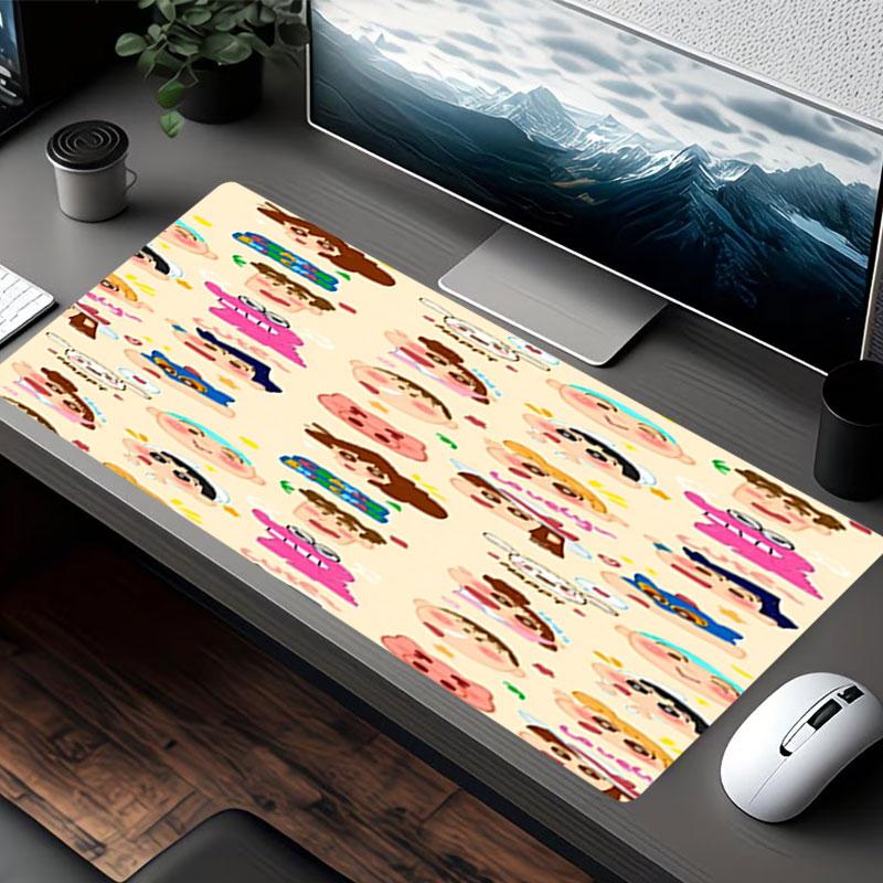 Tapis de Souris Impression Crayon Shin, pour Clavier Pad Ordinateur Portable Tapis pour Bureau Utilisation à Domicile, Décoration de Bureau, Cadeau d'Anniversaire Parfait pour les Joueurs