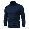 Winter Turtleneck Thick Mens Sweaters Casual Turtle Neck Solid Color Warm Slim Turtleneck Sweaters Pullover Men