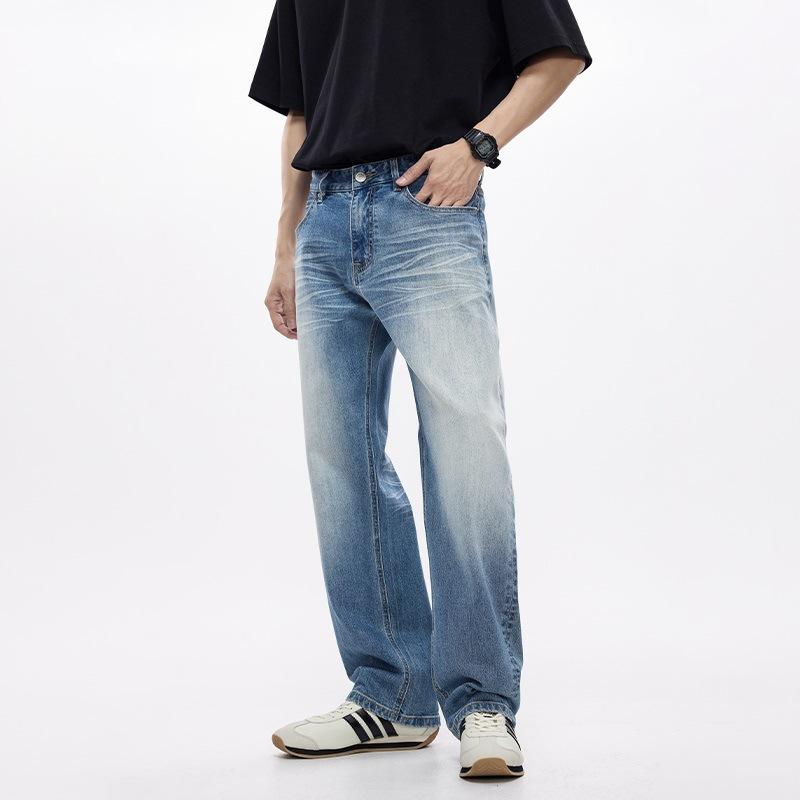 

Весенне-летние новые мужские свободные прямые американские ретро уличные стрейч джинсы 40