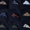 Men's British Pattern Pocket Square - Suit Wedding Banquet Accessory, Polyester Cotton Handkerchief.