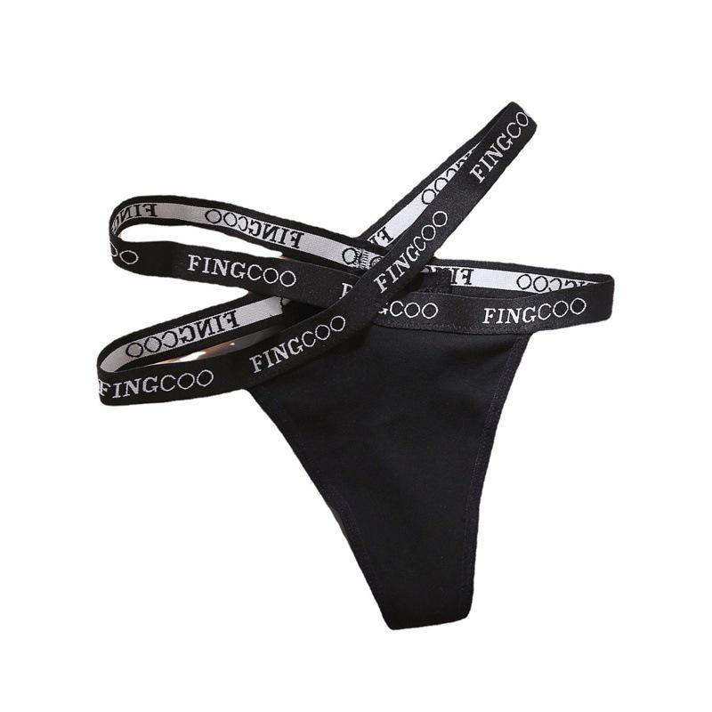 Spicy Girl A4 Waist Sports Thong: European & American Style, Exposed Waist, Letter Design, Sexy Fitness Underwear for Women