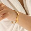 Fashion Wavy Stainless Steel Bangle Eight-pointed Star Diamond-studded Bracelet 18k Gold Jewelry Titanium Steel Hand Jewelry