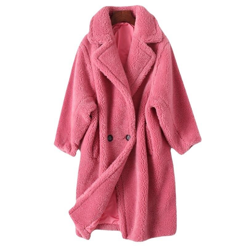 Imitation Fur Granular Imitation Wool Coat Long Coat Teddy Bear Imitation Fur Long Coat