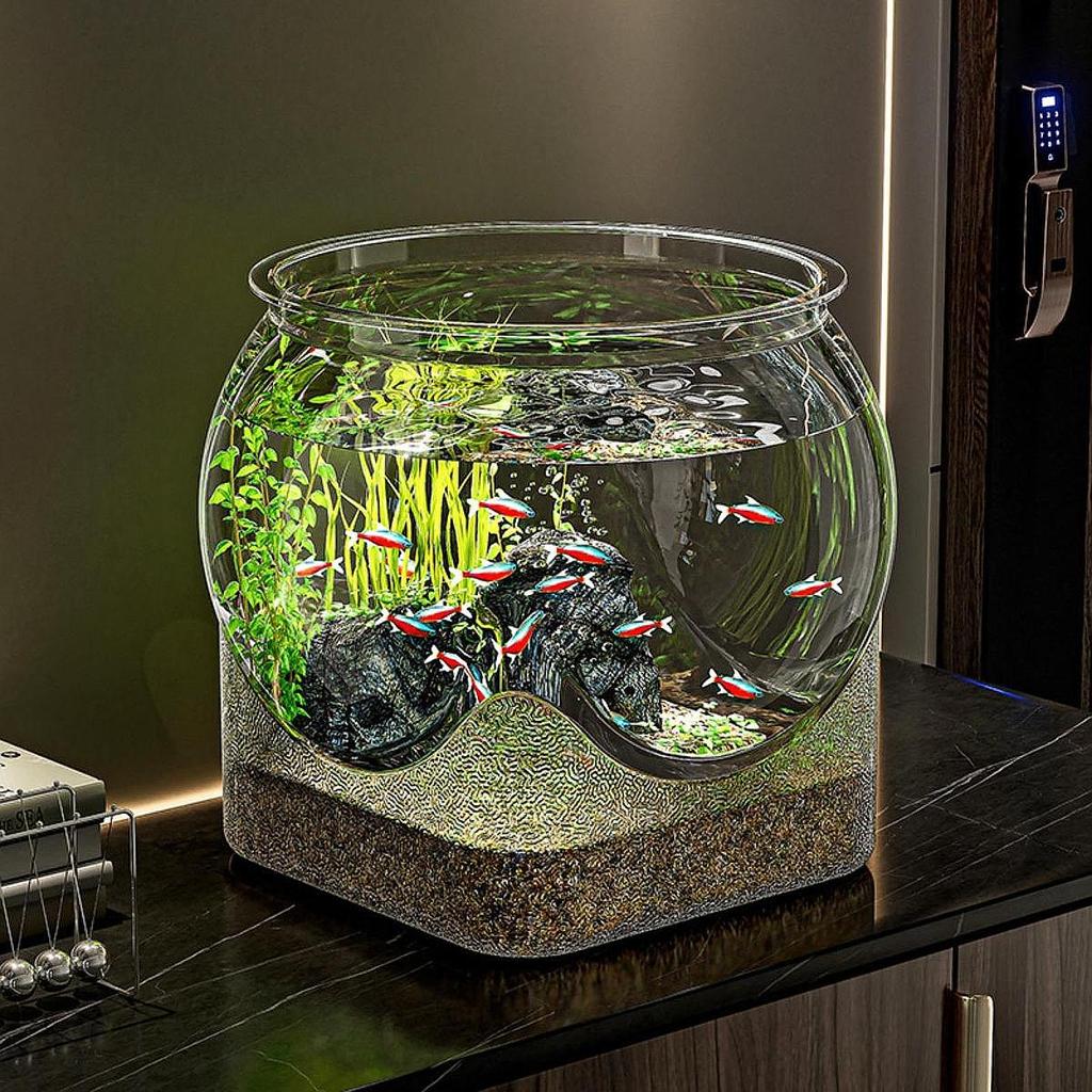 Fish Bowl Tank Accessories Decorative Portable Tabletop Ornament Turtle Viewing