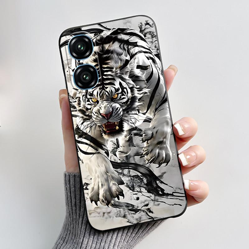 For Oukitel C58 Case Oukitel C58 Pro Cover Luxury Cute Love Rabbit Funny Pattern Black TPU Soft Silicone Protective Phone Case