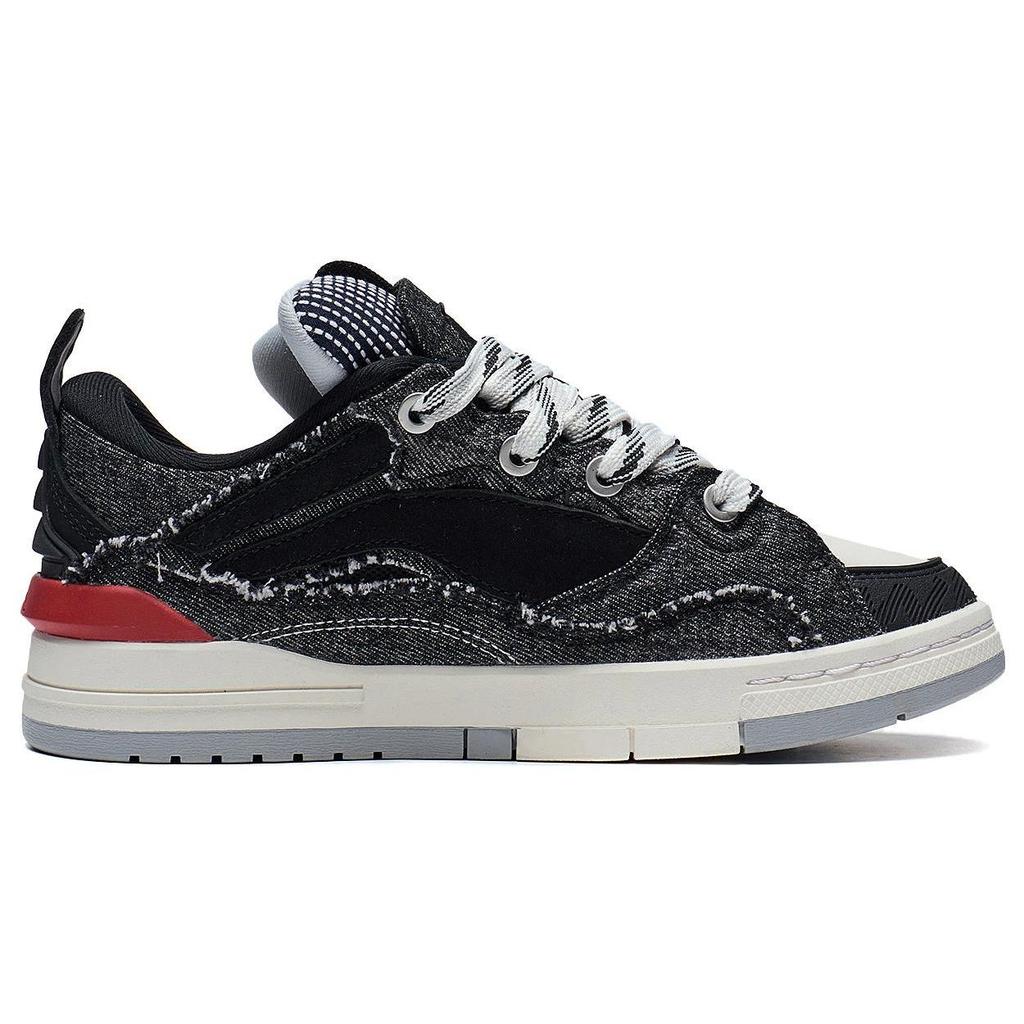 Li Ning Wave Golden Wear Resistant And Lightweight Low Top Skateboard Shoes Women's Black AECS074-9