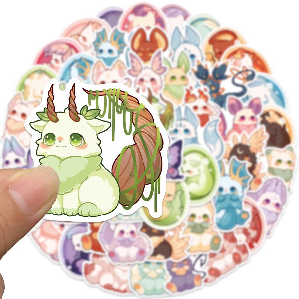 50 Fantasy Creature Cartoon Graffiti Stickers Trolley Box Water Cup Diary Waterproof DIY Stickers