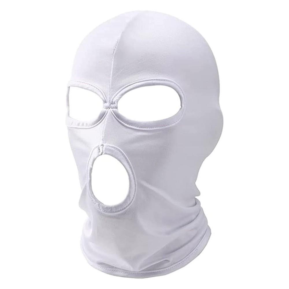 

3 Hole Full Face Mask Unisex Elastic Breathable Mask Cap Quick Dry Balaclava MTB Cycling Head Scarf Outdoor Sports Face Cover білий