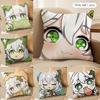 Nahida Cute Genshin Impact Cushion Cover Silky Short Plush Invisible Zipper Dustproof Sofa Pillow Case For Home Decor