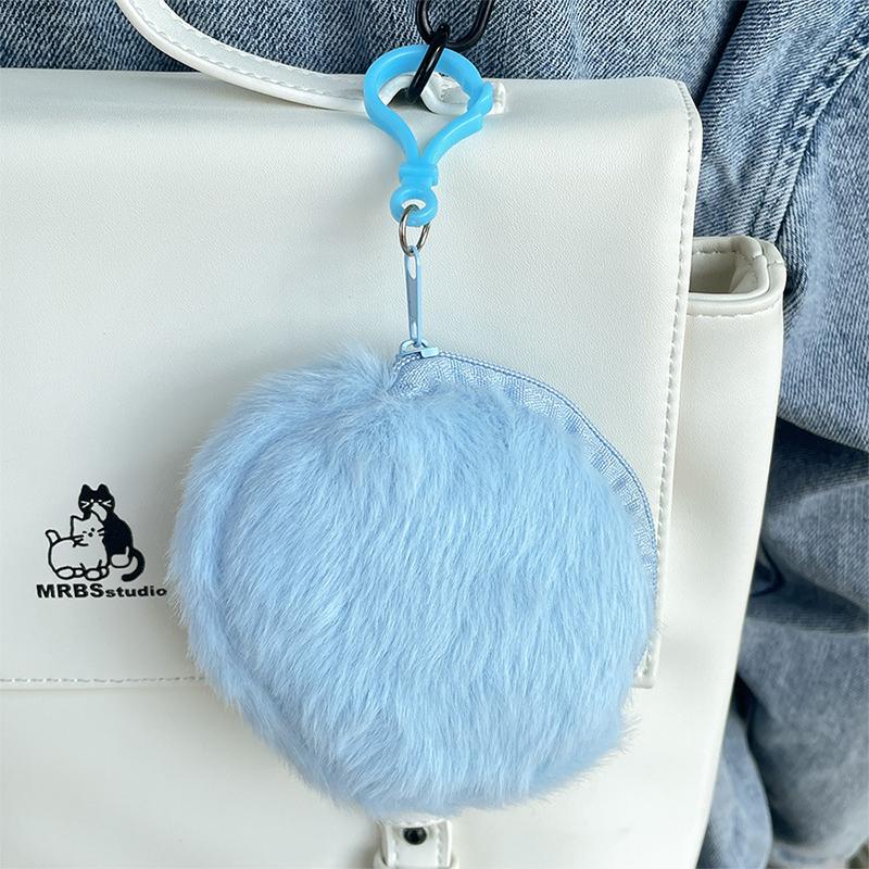 

Плюшевый кошелек для монет, мини-кошелек, портативная сумка для монет, брелок, подвеска, органайзер для наушников, кабель для передачи данных, место для хранения помады синий